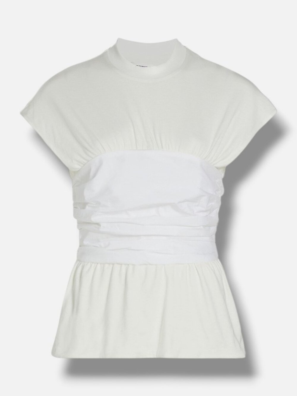 Interior Women's Ivory Crewneck Short Sleeve The Binder Blouse Top Size S